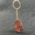 HZ Good Supply Crystal Agate Original Stone love Water Drop Key Chain Pendant Chain