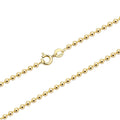 Fashion Jewelry Wholesale Italian 18K Solid Gold Chain 2mm 3mm Bead Gold Necklace Bulk AU750 for Women Men Necklace