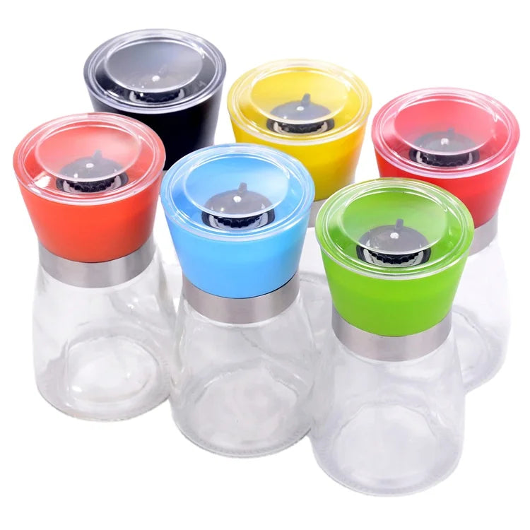 Factory Price Home Use Manual Glass Mini Spice Grinder Salt and Pepper Mill Grinder Bottle