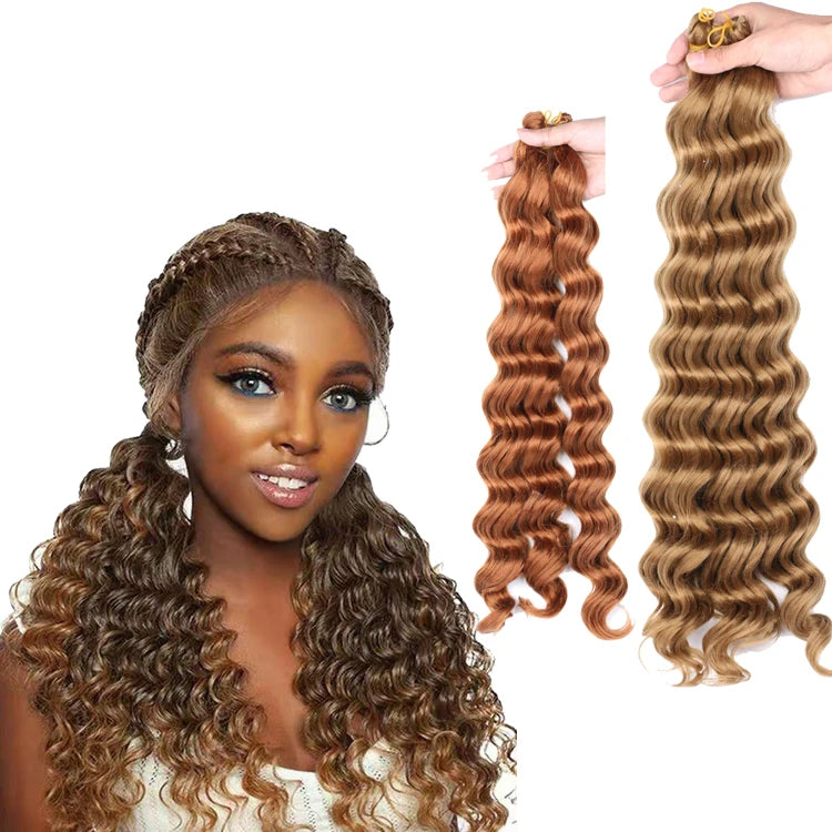 Ocean Wave Crochet Hair Pre Looped Curly Braiding Ocean Wave Braiding Hair Deep Crochet Braids Synthetic Hair Extension