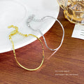 Ins Fashion 925 Silver Plain Simple Bracelet Jewelry Snake Bone Chain Gold Plated Sterling Silver Bracelet for Women