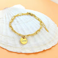 Fashion Custom Letter Designer Multi Layered Designer Stainless Steel Gold Plated Love Pendent Bracelet for Women
