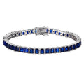 Delicate 925 Silver Synthetic Blue Spinel Gemstone Tennis Bracelet Cute Bracelets for Girls