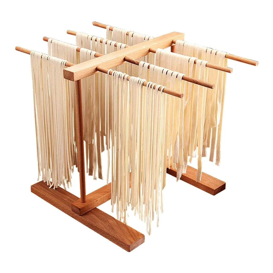 Household Beech Wood Collapsible Instant Noodle Spaghetti Pasta Dryer Drying Rack Holder Machine with 8 Arms