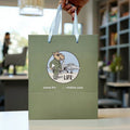 Customized Gold Foil Logo Paper Bags for Hair Extension Packaging Luxury Paper Craft Packaging Shopping Bags