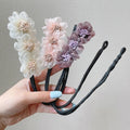 Customized 3D Fluffy Flowers Twist Hair Pin Korean Girl Lazy Easy Hair Buns Ties Elegant Alloy Hair Band Accessories for Women