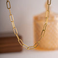 Aretas Wholesale Stainless Steel 316L Punk Chunky Choker Men's Women's Tarnish Resistant 18K Gold Necklace Paperclip Link Chain