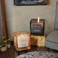 Manufacturers Wholesale Romantic Aromatherapy Candles Handmade square Colored Glass Cans Home Decoration Gifts Christmas