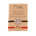 Manufacturer Handmade Silver Rose Gold Plated Tree of Life Charm Woven Bracelet Magnetic Matching Bracelets for Couple
