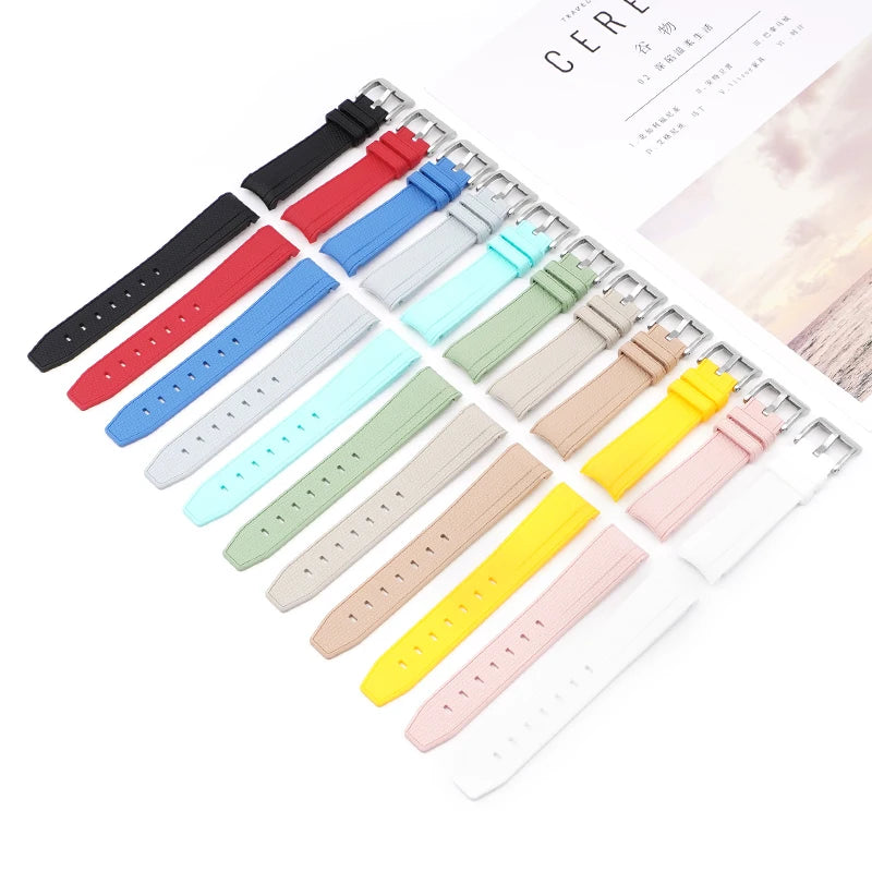 High End Liquid Silicone Rubber Strap 20mm Curved End Wrist Bands Watch Strap for Moonwatch