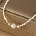 Natural Freshwater Pearl Necklace Women's Light Luxury Gentle Natural Shell Statement Clavicle Chain Necklace
