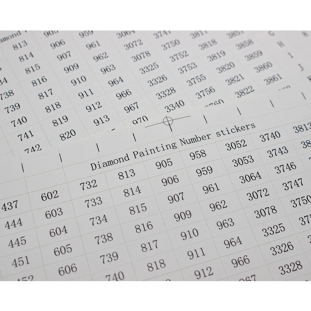 546 Grids Diamond Painting Number Stickers for Diamond Painting Storage Box Accessories A4 Size DMC 447 Color Code Stickers