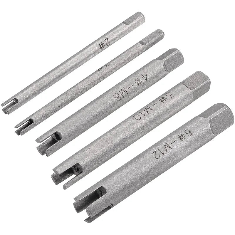 5pcs M5-M12 Set of Damaged Screw Tap Extractor Guide Broken Screw Tap Remover Tool Wrench Set Drill Bit for Tap Die Dropshipping