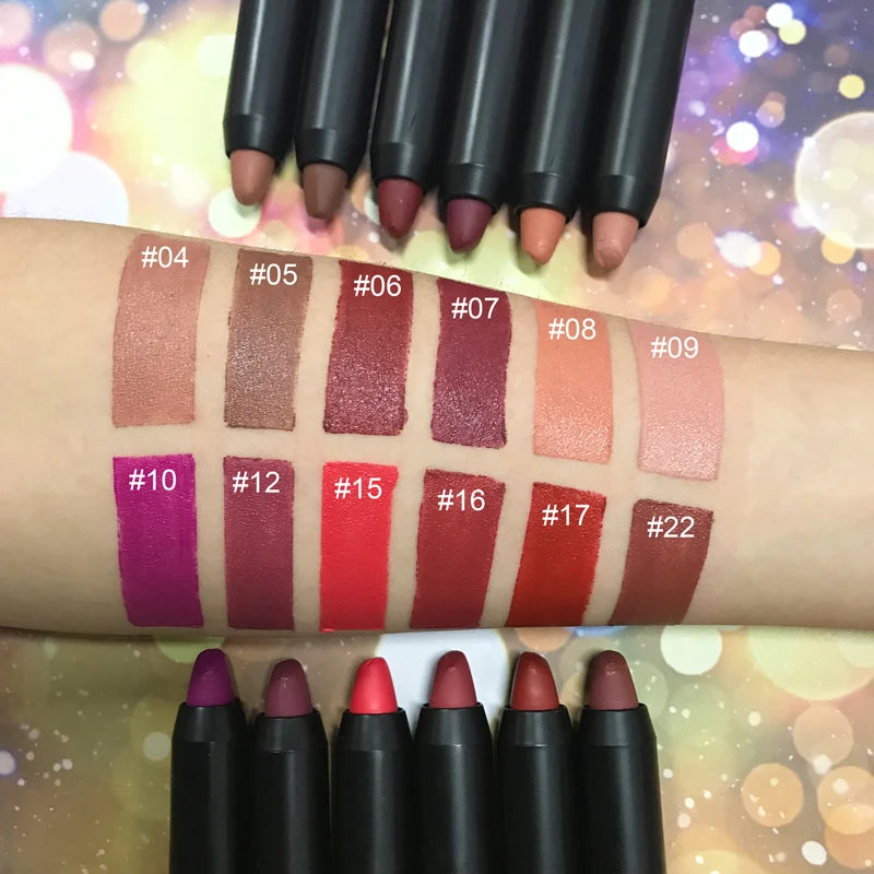 Crayon Lipstick New Arrival Fashion 12 Color Waterproof Lip Crayon Make up Matte Lipstick