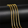 Ready to Ship 18k Gold Chain Jewelry Simple Men Women Stainless Steel Long Round Box Chain Necklace