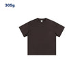 100% Cotton 305G Heavy T-shirt Trendy Brand Short-Sleeved Boxy for Teenagers Solid Color Pure Knitted Fabric