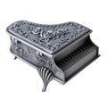 European Wholesale Cute Rose Flower Metal Triangle Piano Music Jewelry Box for Gift