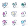 Wholesale Jewelry  925 Sterling Silver Ring Jewelry Colorful Fancy Shape Moissanite  Adjustable Size Ring