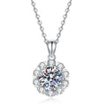 Wholesale S925 Sterling Silver Pendant 2Carat Moissanite Necklace Female Fashion Plum Flower New Silver Pendant Chain for Women