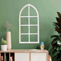 Factory Sales White Wood Window Frame Wall Hanging Decorative Rustic Wooden Cathedral Arch Farmhouse Wall Art Home Decoration