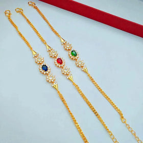 Gold Plated Bracelet With Diamonds and Gems Bracelet With Micro Gems Exquisite Craftsmanship Gold Plated Ladies Jewelry