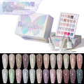 JTING Innovative Craft Reflective Gel Collection Box Free Elegent Color Book 24color Disco Reflective High Shiny Gel Nail Polish