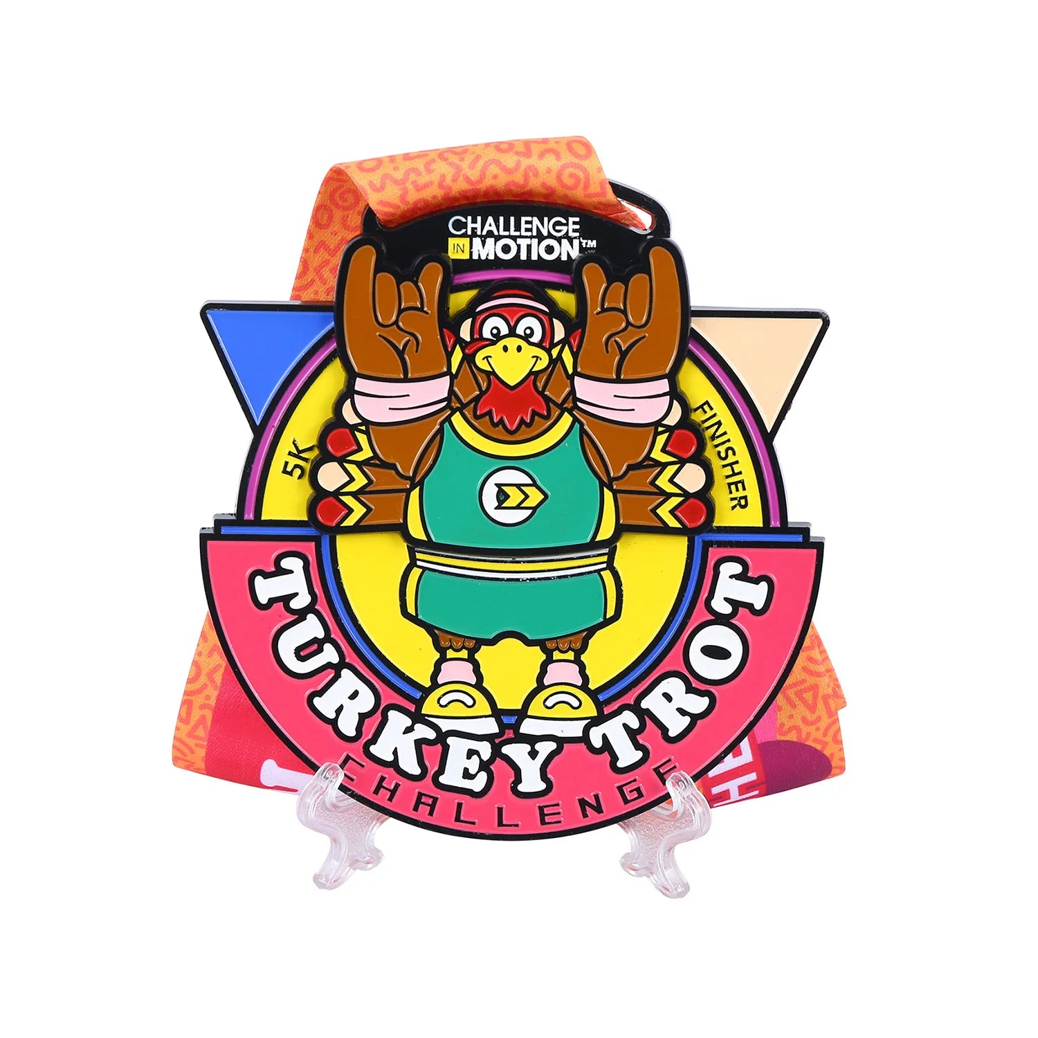 KEQI 5K Turkey Trot Marathon Custom Plated Zinc Alloy Sports Medals-Creative Ornament Art Craft Custom Color Shape Promotional