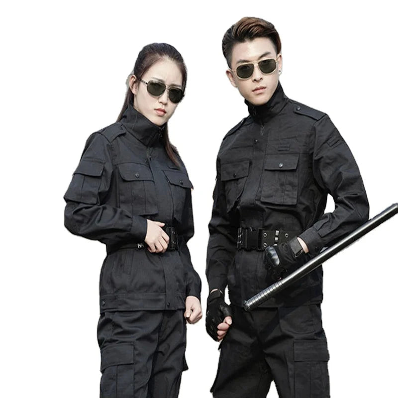 Black Color Official Uniform Suitable for Field Training Manufacturers Supply Black Overalls and Suits