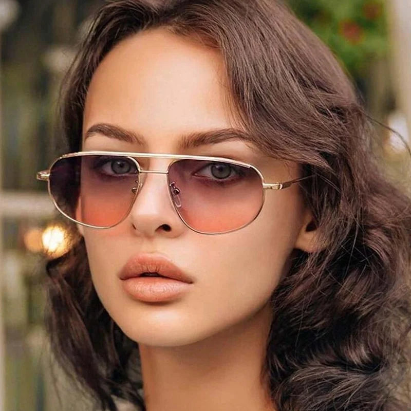 Brand Designer Luxury Metal Sunglasses Unisex Oversized Eyewear Red Clear Polarized Sports Fishing Wholesale Shades Women