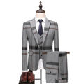 Wholesale Men's Suits Casual Suit Three-piece Korean Version Slim Large Size Plaid Groom Dress Suit