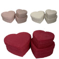 Stock (custom Accepted) luxury shu velveteen material Set 3 Velvet Heart Flower Box Velvet Rose Box Flower Velvet Gift Box Gift