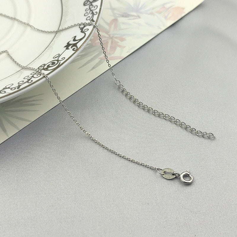 1.1mm Diamond Cut Cable Link Chain Necklace Sterling Silver Chain Plata 925 Fashion Jewelry Chain for Women Necklace