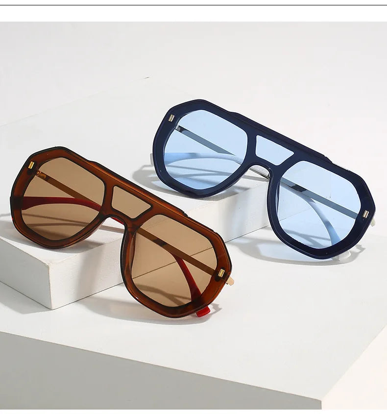 LMA 2319 Oversized Shades Metal Frame Men Black Fashion Round Sun Glasses Vintage Retro Women Lentes De Sol UV400 Sunglasses
