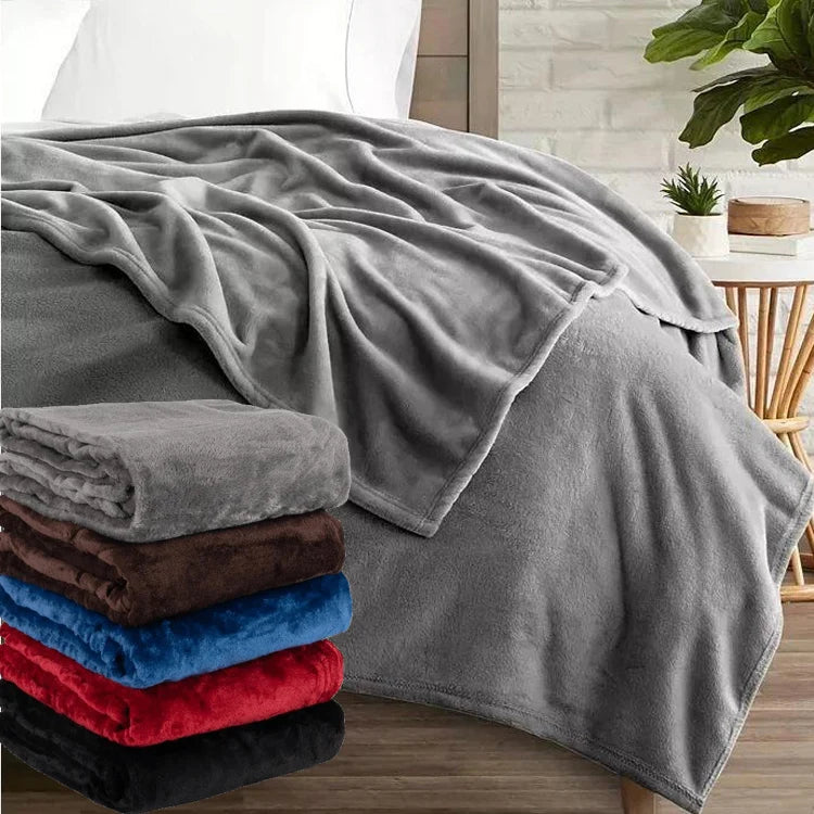 Plush Throw Blankets Queen Size Soft Velvet Blanket Flannel Fleece Bed Blanket