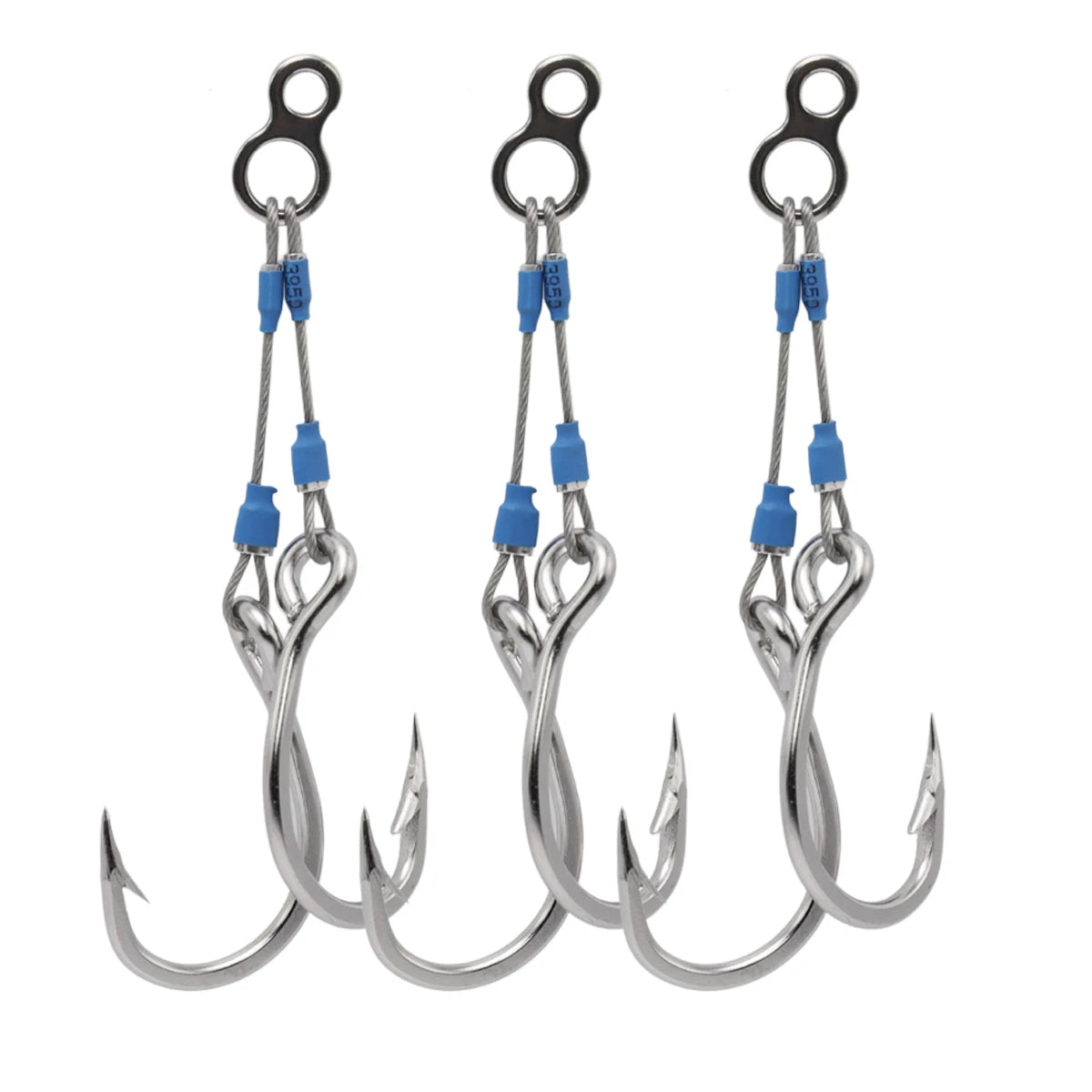 High Carbon Steel Double Assist Hook Set Wire 49 Strands Sea  Fishing Boat Fishing Tackle