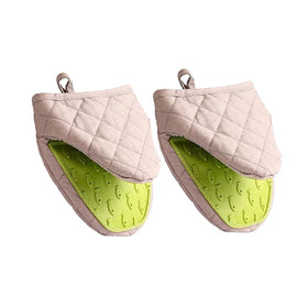 Silicone Cotton Oven Mitt Insulation Gloves Kitchen Cooking Microwave Oven Gloves Insulation Non slip Gloves Thickening