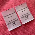 Glossy Silk Surface Straight Cut Inside Satin Care Labelsilk Screen Printing Washing Fabric Label