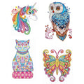 R-ST001-007 Kids Educational Toy Height Growth Chart Wall Sticker 5D Diamond Painting Animal Gem Sticker Made of Plastic
