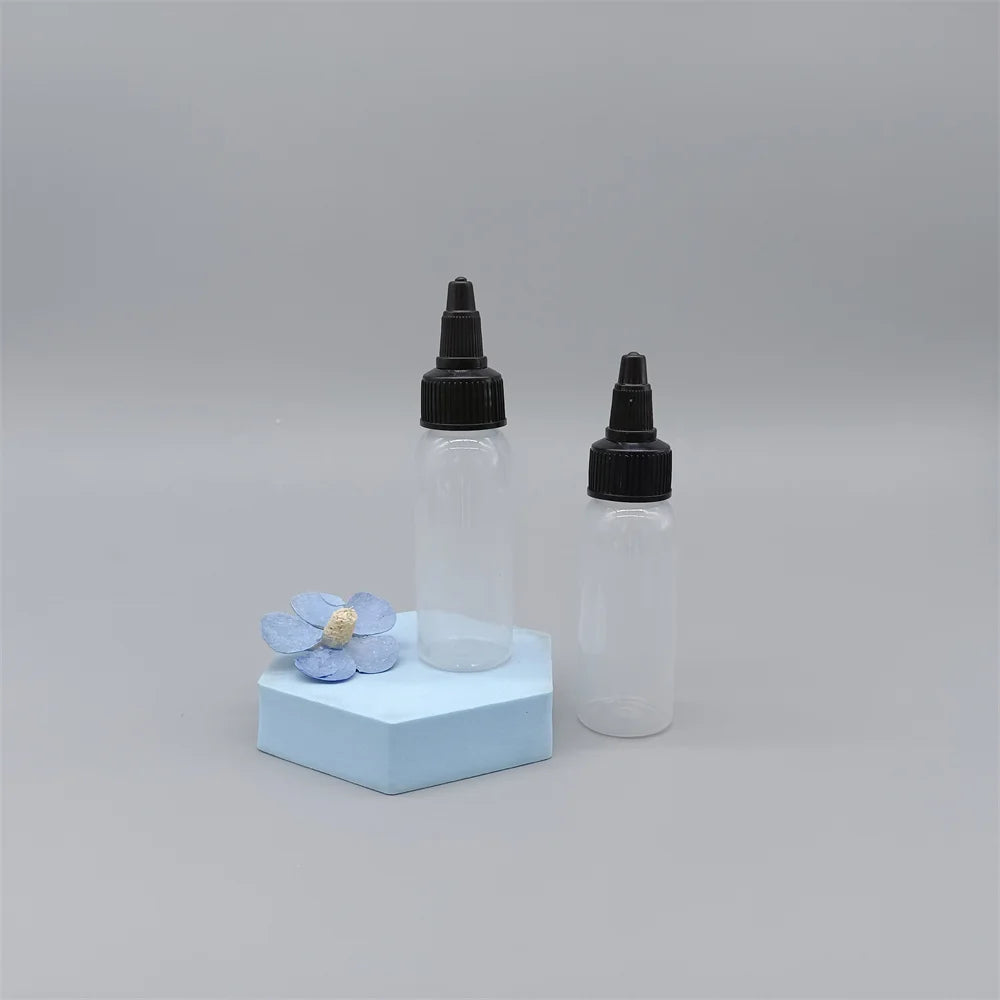 30ml Frosted Empty Squeeze Hair Applicator Glue Matte PET Plastic Bottles With Twist Cap