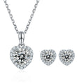 RINNTIN SMN36 Sterling Silver 925 Rhodium Plated Jewelry Set DE Color Brilliant Round Moissanites Diamond Stud Earrings Set