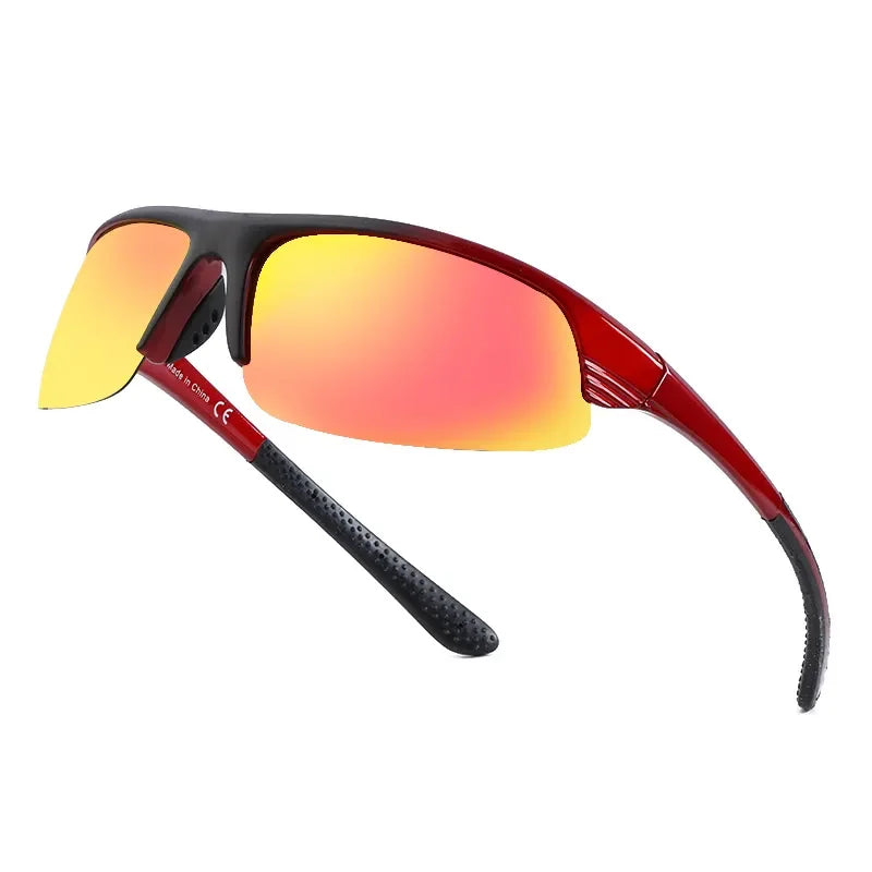 2025 Cheap Motocross Glasses Moto Goggles Customize Logo Square   PC Black Red  Frames TAC UV 400 Polarized Sunglasses for Man