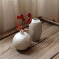 Shape Natural Clay Stoneware Ceramic Flower Vases White Reactive Glaze for Artificial Flower Eco-Friendly Home Decor Drainage