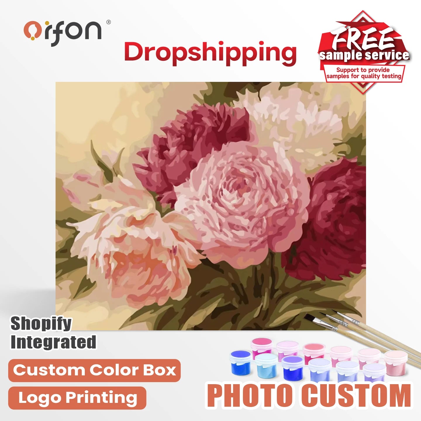 Orfon LY345 Paint by Numbers DIY Decorative Photo Digital Oil Painting Classical Flower Wholesale Abstract  on Canvas No Frame