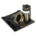 Muslim Prayer Mats and Prayer Beads with Kaaba Design Cylinder Gift BoxIslamic Gifts