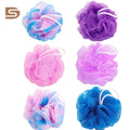 Eco Friendly Quality 20g PE Bath Sponge Mesh Puffs Loofahs Shower Ball Random Color Travel Set Pack of 4