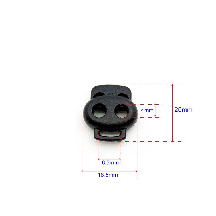 Custom 2 Hole Spring ABS Eco-Friendly Nickel-Free Cord Lock End Stopper for Bags & Hats