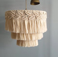 Bohemia Cotton Home Decor Tassel Fringe Lampshade Macrame Lamp Hanging Light Chandeliers
