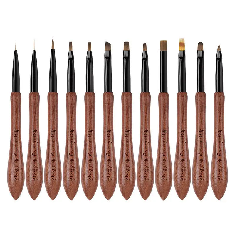 Private Label Nail Salon Nail Art Brushes Set Nail Brush and Deco Set Bulk Japanese 16pcs Crystal Pen Drawing Pen Liner Brush
