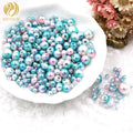 HFOUR 3-8mm 10g/bag Mixed Size Colorful Plastic Pearl Rhinestones 3D Sew-On Loose with Hole Garment Decoration