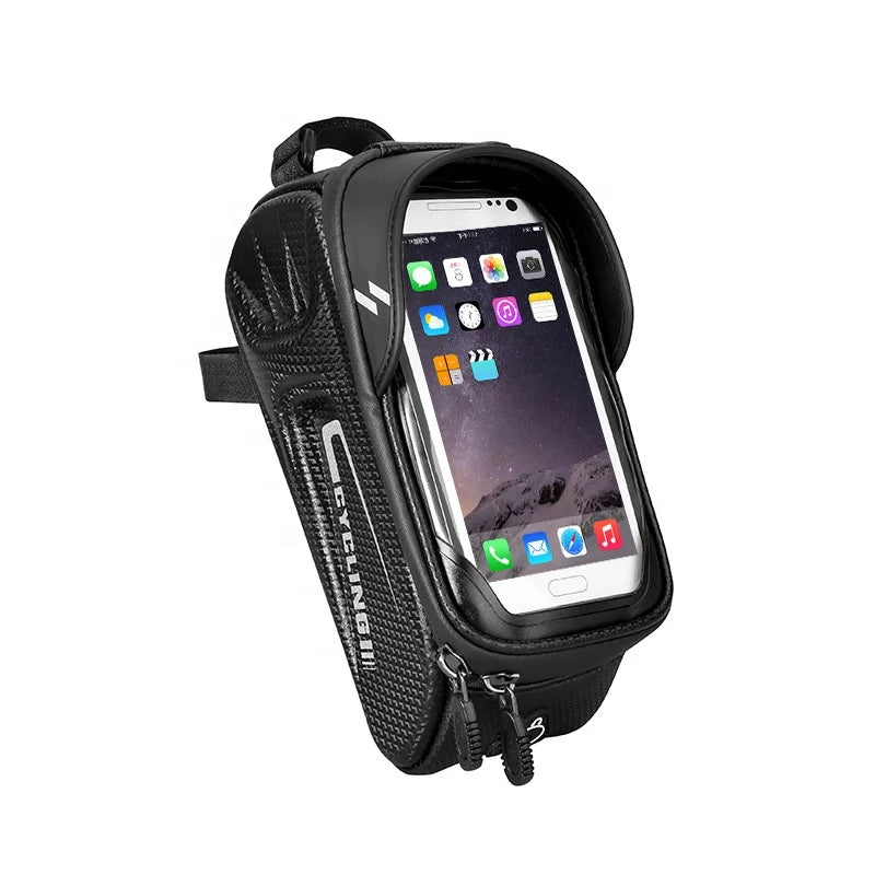OEM Quick Installation 6.0 Inch Waterproof TPU Touch Screen Cycling Bag New Sunvisor Bicycle Phone Top for Front Tube Bike Frame